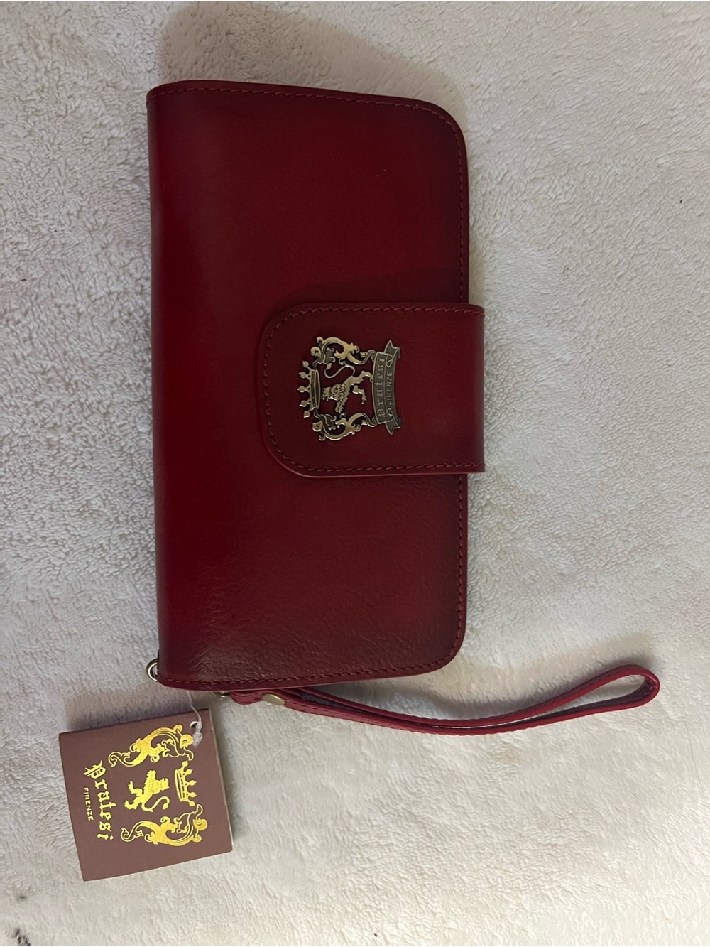 Brutusi Red Leather Wristlet Card & Key Holder